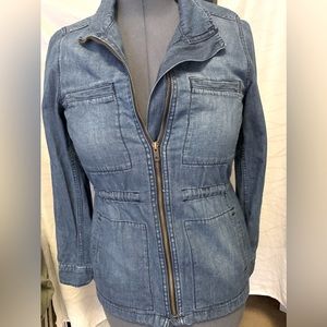 👖Vintage Gap Womens zip up Denim Jacket Small 24 inches long great shape